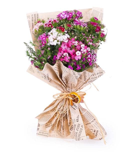 Aida Serisi Rengarenk Mevsim Çiçekleri Buketi