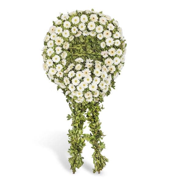 Beyaz Gerberalarla Cenaze Çelengi