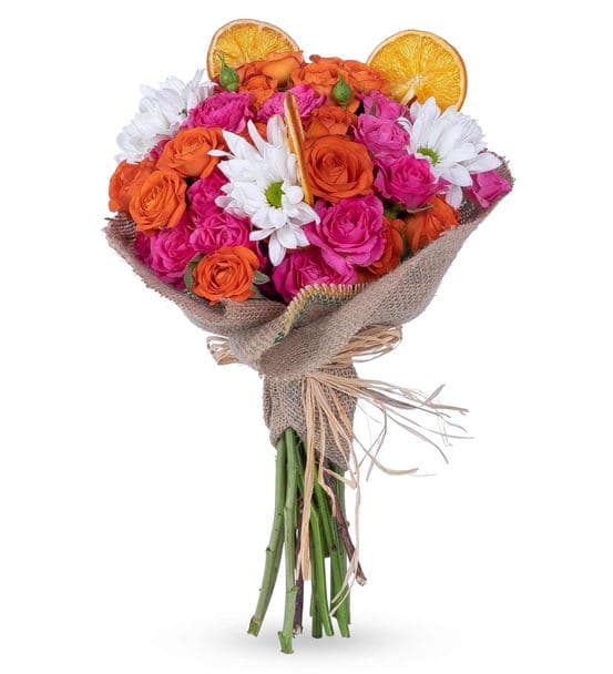 Greta Serisi Winged Tasarım Renkli Gül Buketi