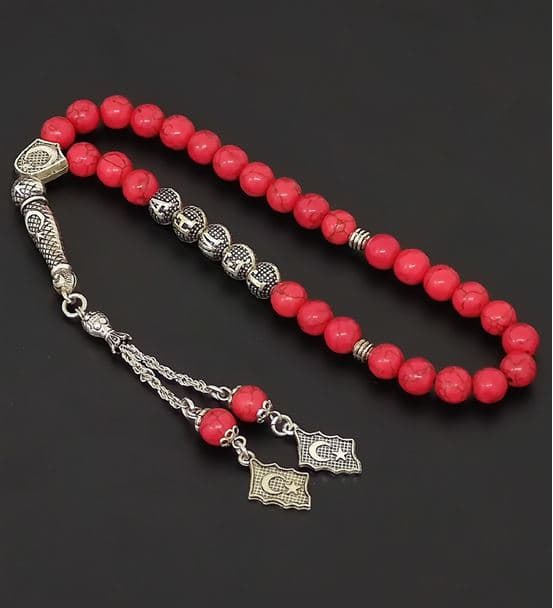 İsimli - Kişiye Özel - Mercan Doğaltaş Tesbih