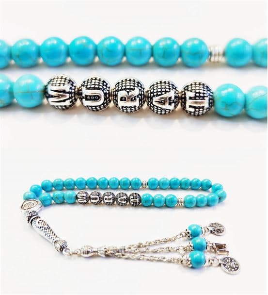 İsimli - Kişiye Özel - Turkuaz Firuze Tesbih