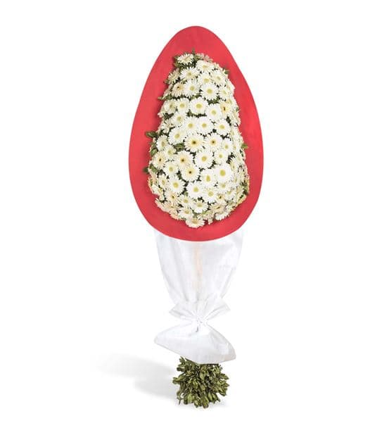 Kırmızı Beyaz Gerbera Kutlama Çelengi
