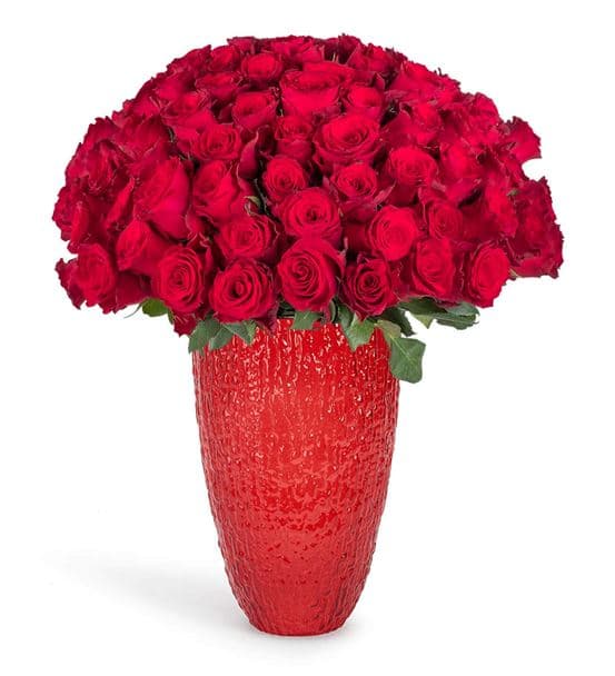 Sadece Sen 101 Kırmızı Gül Tasarım Aranjmanı